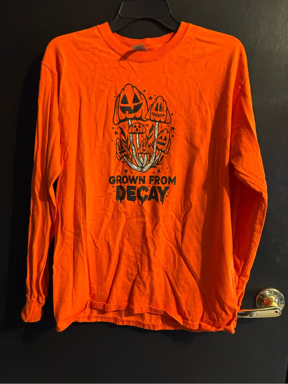 Grown From Decay Pumpkin Mushroom Orange Long-Sleeve Tee
